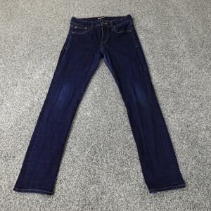 Express Jeans Womens 2 Dark Blue Denim Pants Mid Rise Skinny Stretch Fade Casual